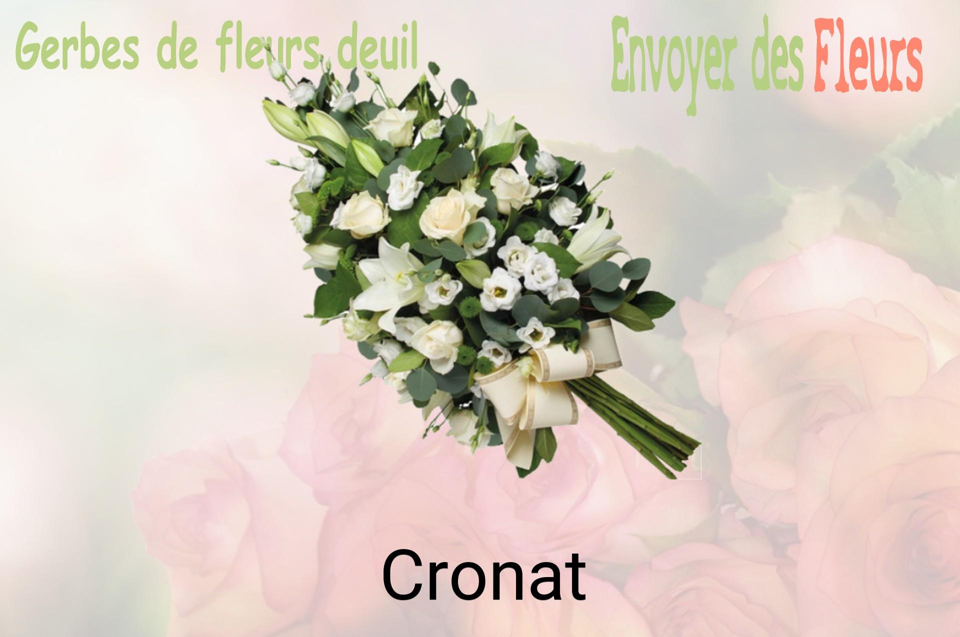 Gerbe de fleurs de deuil livrée à Cronat